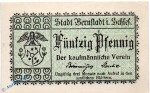 Notgeld Bernstadt , Kfm. Verein , 50 Pfennig Schein in kfr. Wz ZickZackLinien , Tieste 0550.05.41 , Schlesien Verkehrsausgabe