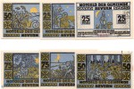 Notgeld Bevern , Set mit 6 Scheinen in kfr. Mehl Grabowski 97.1 , o.D. Schleswig Holstein Seriennotgeld