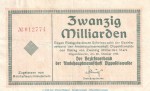 Notgeld Bezirksverband Dippoldiswalde , 20 Milliarden Mark Schein in gbr. Keller 1026.a von 1923 , Sachsen Inflation