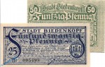 Notgeld Biedenkopf , Set mit 2 Scheinen in kfr. Tieste 0610.05.05 und 06 , von 1920 , Hessen Verkehrsausgabe