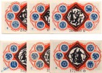 Notgeld Bielefeld 103.5 , RÜBCHEN Set mit 6 Scheinen in kfr. von 1921 , Westfalen Seriennotgeld