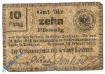 Notgeld Birnbaum , 10 Pfennig Schein gbr , Tieste 0660.05.02 , von 1917 , Posen Verkehrsausgabe