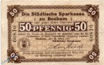 Notgeld Bochum , Sparkasse , 50 Pfennig Schein gbr. , Tieste 0790.25.02 , von 1917 , Westfalen Verkehrsausgabe