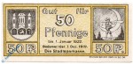 Notgeld Bodenwerder , 50 Pfennig Schein , o. Kennummer , Tieste 0800.05.071.1 , von 1919 , Niedersachsen Verkehrsausgabe