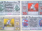 Notgeld Bodenwerder , Sparkasse , vollständiger Satz mit 4 Scheinen , Niedersachsen , Verkehrsausgabe , Tieste 0800.095 bis 108 , von 1920 und 1921