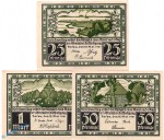 Notgeld Bosau , Set mit 3 Scheinen in kfr. Mehl Grabowski 146.1 , von 1921 , Schleswig Holstein Seriennotgeld