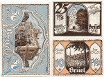 Notgeld Brüel , Reutergeld Set mit 3 Scheinen in kfr. Mehl Grabowski 191.1 , von 1921 , Mecklenburg Vorpommern Seriennotgeld