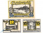 Notgeld Gemeinde Brunshaupten 195.1 , Reutergeld Set mit 3 Scheinen in kfr. o.D. Mecklenburg Vorpommern Seriennotgeld