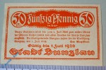 Notgeld Bunzlau , 50 Pfennig Schein , Tieste 1025.05.06 , von 1918 , Schlesien Verkehrsausgabe