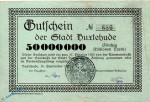 Notgeld Buxtehude , 50 Millionen Mark Schein in gbr. Keller 704.c , 14.09.1923 , Niedersachsen Großnotgeld