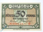 Notgeld Cüstrin , 50 Pfennig Schein , Tieste 1240.05.10 , von 1918 , Brandenburg Verkehrsausgabe