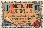 Notgeld Calbe Saale , 1 Mark Schein , Serie schwarz , Mehl Grabowski 213.1 , Sachsen Anhalt Seriennotgeld