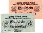 Notgeld Celle , H. Trüller , Set mit 2 Scheinen , Tieste 1115.25.01 und 02 , Niedersachsen Verkehrsausgabe