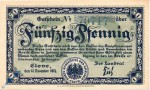 Notgeld Cleve , 50 Pfennig Schein , Tieste 1155.10.05 , von 1918 , Rheinland Verkehrsausgabe