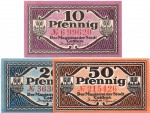 Notgeld Cottbus , Set mit 3 Scheinen in kfr. Tieste 1210.25.20 - 22 , bis 31.12.1920 , Brandenburg Verkehrsausgabe