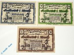 Notgeld Delbrück , Set mit 3 Scheinen , Mehl Grabowski 261.1 , von 1921 , Westfalen Seriennotgeld