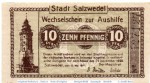 Notgeld der Stadt Salzwedel 6375.10.60 , 10 Pfennig Schein in kfr. von 1917 , Sachsen Anhalt Verkehrsausgabe