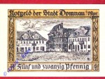 Notgeld Domnau , Einzelschein 25 Pfennig , verschlungene Kreise , Seriennotgeld , Ostpreussen , Mehl Grabowski 280.2 , von 1921