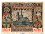 Notgeld Dompfarre Xanten 1464.1.d , 50 Pfennig Schein Nr.6 in kfr. von 1921 Westfalen Seriennotgeld