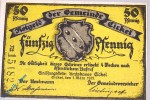 Notgeld Eickel , 50 Pfennig Schein , Mehl Grabowski 314.1 , von 1921 , Westfalen Seriennotgeld