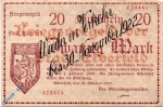 Notgeld Elberfeld , überdruckt , 20 Mark Schein , Geiger 124.W4 , 25.10.1918 , Rheinland Großnotgeld