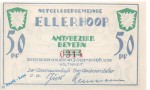 Notgeld Ellerhoop , 50 Pfennig Schein Nr 2 , weiß und glatt , Mehl Grabowski 330.2 a , Schleswig Holstein Seriennotgeld