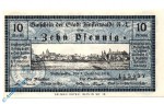 Notgeld Finsterwalde , 10 Pfennig Schein , mit Wz , Tieste 1870.05.11 , von 1919 , Brandenburg Verkehrsausgabe