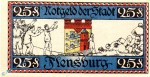 Notgeld Flensburg , 25 Pfennig Schein in kfr. Mehl Grabowski 369.5 , von 1920 , Schleswig Holstein Seriennotgeld