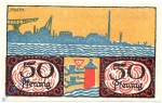 Notgeld Flensburg , 50 Pfennig Schein , Tieste 1885.30.01 , von 1919 , Schleswig Holstein Verkehrsausgabe