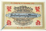 Notgeld Frankfurt , G. M. Holz , 25 Pfennig Schein A , Wolfseck verlängert , Mehl Grabowski 374.3 , von 1921 , Hessen Serien Notgeld