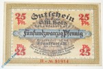 Notgeld Frankfurt , G. M. Holz , 25 Pfennig Schein H ,  Golem , Mehl Grabowski 374.2 , von 1921 , Hessen Serien Notgeld