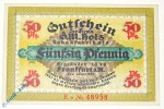 Notgeld Frankfurt , G. M. Holz , 50 Pfennig Schein E , Wolfseck , Mehl Grabowski 374.1 , von 1921 , Hessen Serien Notgeld