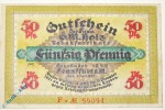 Notgeld Frankfurt , G. M. Holz , 50 Pfennig Schein F ,  Golem , Mehl Grabowski 374.2 , von 1921 , Hessen Serien Notgeld