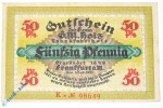 Notgeld Frankfurt , G. M. Holz , 50 Pfennig Schein K ,  Golem , Mehl Grabowski 374.2 , von 1921 , Hessen Serien Notgeld