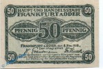 Notgeld Frankfurt Oder , 50 Pfennig Schein in kfr. Tieste 1935.05.10 , von 1919 , Brandenburg Verkehrsausgabe