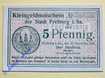 Notgeld Freiberg , i. Sachsen , Einzelschein über 5 Pfennig , Verkehrsausgabe , Tieste 1950.05.1 , von 1916
