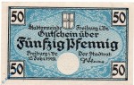 Notgeld Freiburg Breisgau , 50 Pfennig Schein , Tieste 1955.05.05 , Baden Verkehrsausgabe