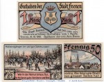 Notgeld Freren , Set mit 3 Scheinen in kfr. Mehl Grabowski 387.1 , von 1921 , Niedersachsen Seriennotgeld