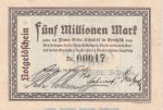 Notgeld Gebr. Schmidt Groitzsch , 5 Millionen Mark Schein in gbr. Keller 1927 von 1923 , Sachsen Inflation