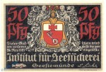 Notgeld Geestemünde , Seefischerei , 50 Pfennig Schein Nr 2 in kfr. Mehl Grabowski 412.1 , Bremen Seriennotgeld