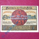 Notgeld Geisa i.d. Röhn , Schein über 1 Mark Überdruck , Mehl Grabowski 413.2 a , von 1921 , Thüringen Seriennotgeld