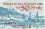 Notgeld Gemünden , 50 Pfennig Schein blau in kfr. 57 bis 78.000 , Tieste 2170.05.25 , Bayern Verkehrsausgabe