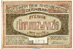 Notgeld Gemeinde Dermbach 264.1.b , 25 Pfennig Kn 4,5 mm in f-kfr. von 1921 Thüringen Seriennotgeld