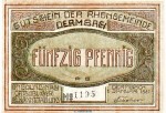 Notgeld Gemeinde Dermbach 264.1.b , 50 Pfennig Kn 4,5 mm in kfr. von 1921 , Thüringen Seriennotgeld