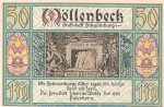 Notgeld Gemeinde Möllenbeck 893.1 , 50 Pfennig Schein in kfr. von 1921 , Niedersachsen Seriennotgeld