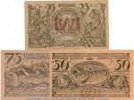 Notgeld Gemeinde Oberammergau 992.4-5 , Set mit 3 Scheinen in kfr. von 1921 , Bayern Seriennotgeld