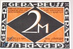 Notgeld Gera , 2 Mark Schein ohne Serie , Mehl Grabowski 420.1 , von 1921 , Thüringen Seriennotgeld