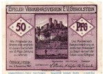 Notgeld Verkehrsverein Gerolstein 424.1 , 50 Pfennig Nr 4 in kfr. von 1921 , Rheinland Seriennotgeld