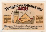 Notgeld Gießen , Gibana , 25 Pfennig Schein , Ohne K.G. , Mehl Grabowski 425.1 b , von 1921 , Hessen Seriennotgeld