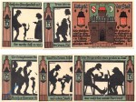 Notgeld Glauchau , Bierkrieg , Set mit 6 Scheinen , Mehl Grabowski 436.2 , von 1921 , Sachsen Seriennotgeld